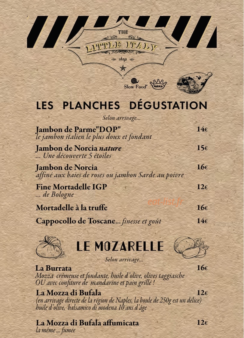 The Little Italy Shop — carte page 4