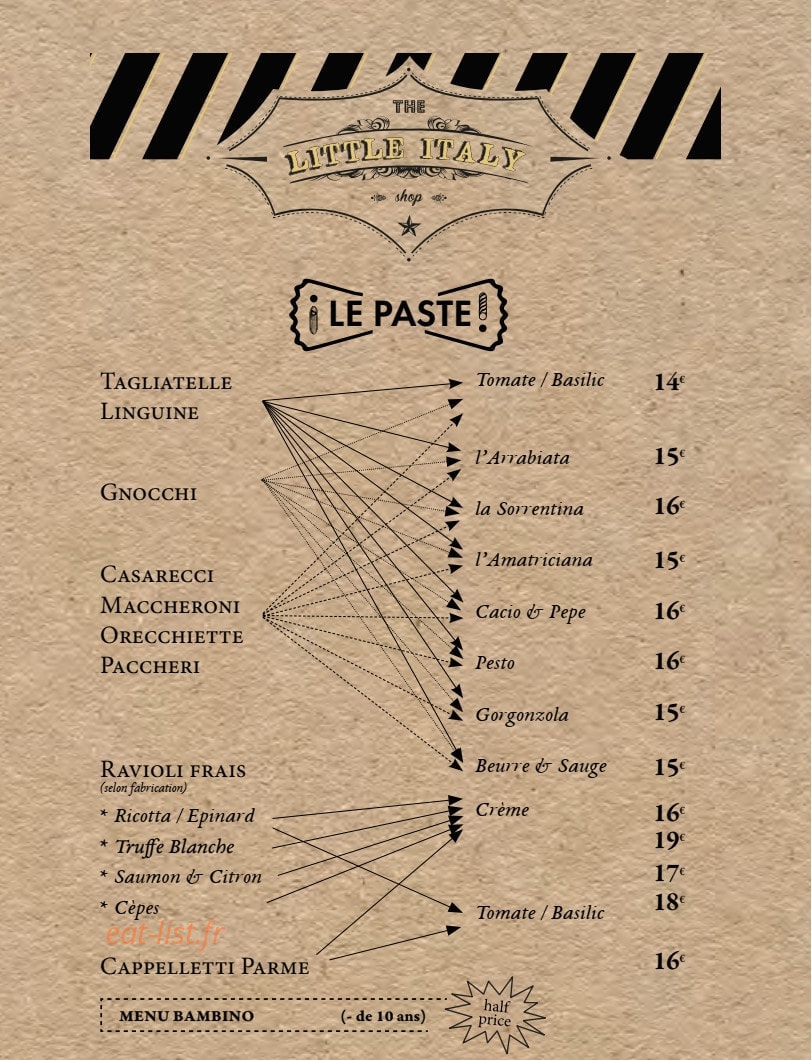 The Little Italy Shop — carte page 8