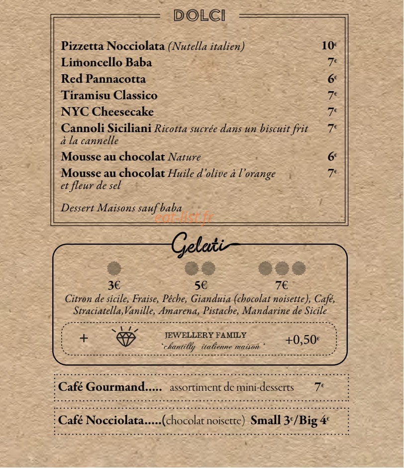 The Little Italy Shop — carte page 9