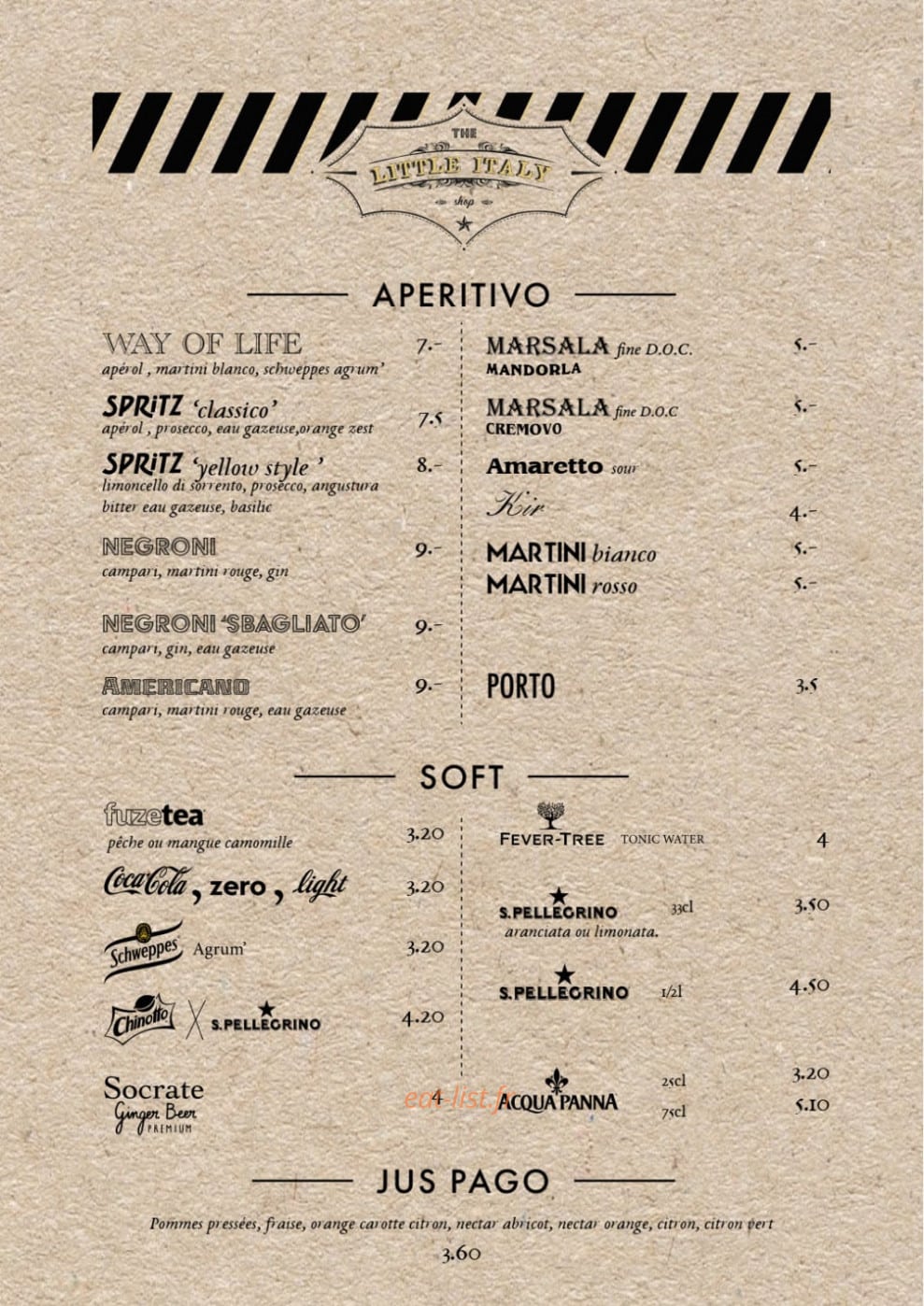 The Little Italy Shop — carte page 11