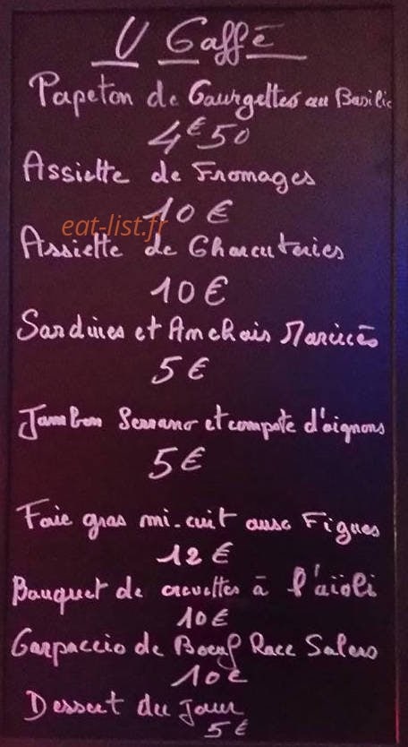 U Caffè — carte page 2