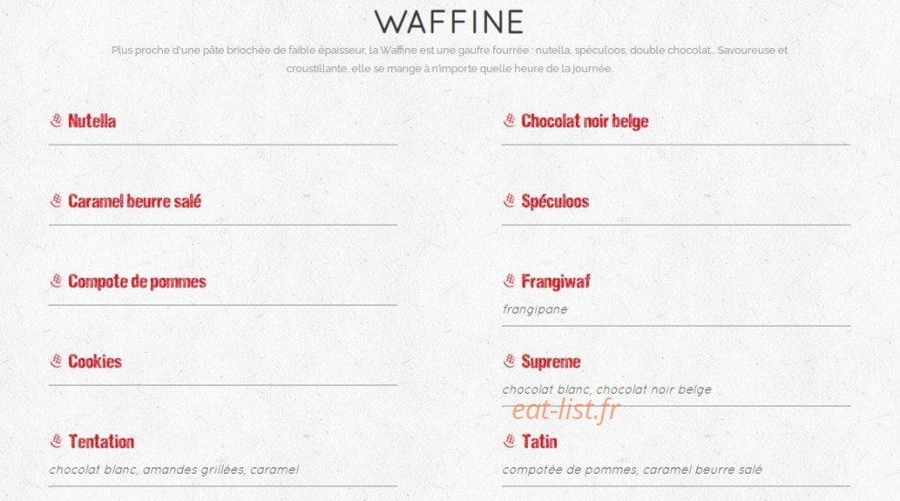 Waffle factory — carte page 3