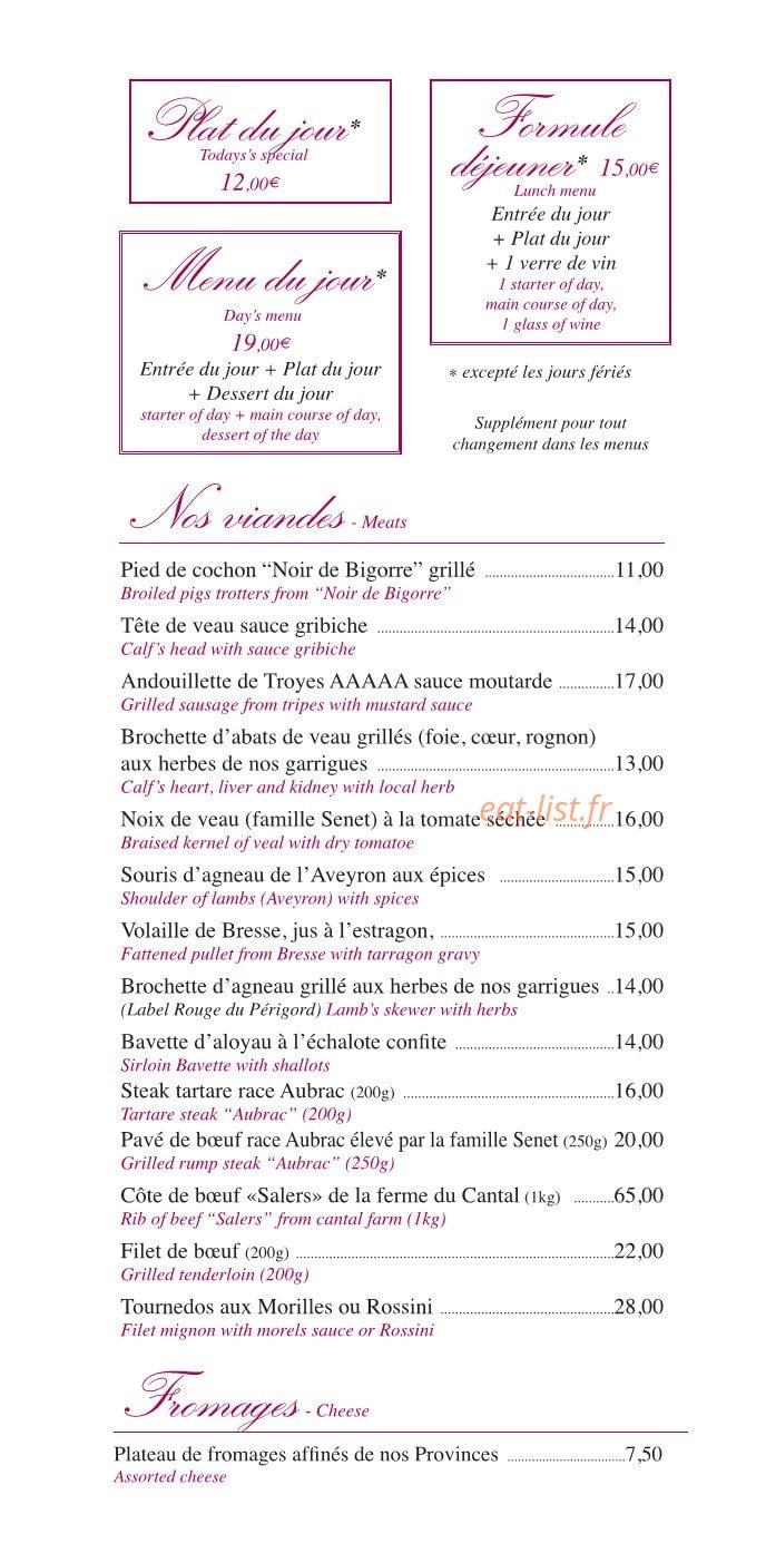 Wine Bar Le Cheval Blanc — carte page 4