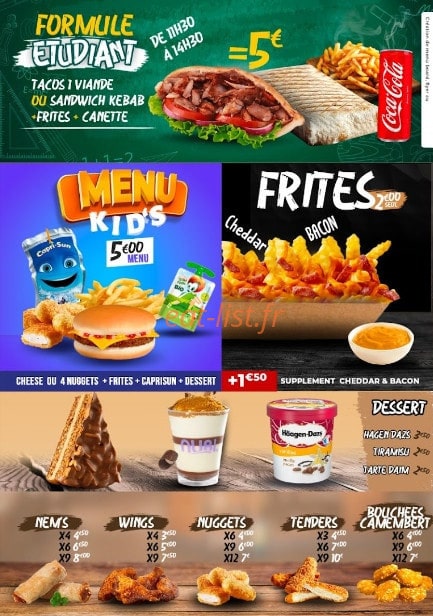 Wood's Burger — carte page 5