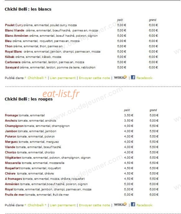 Chez Christian, pizza et chichibelli — carte page 2