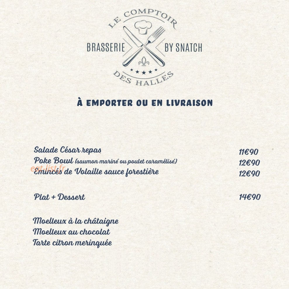 Comptoir des Halles — carte page 1