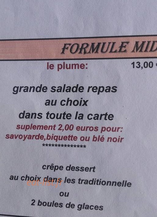 Crêperie le Blé Noir — carte page 1