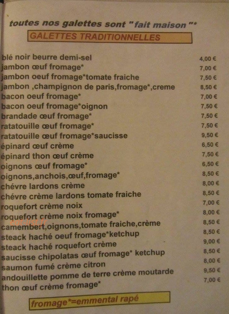 Crêperie le Blé Noir — carte page 4