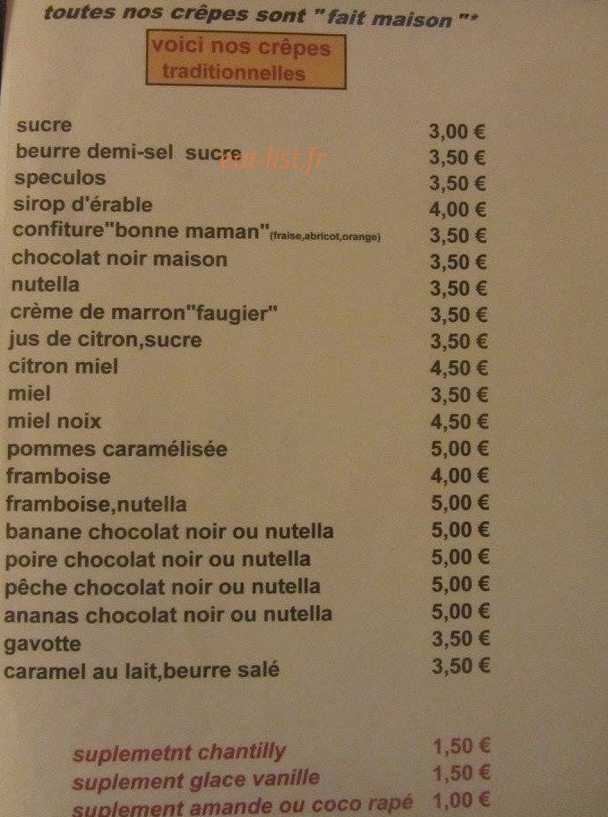 Crêperie le Blé Noir — carte page 2
