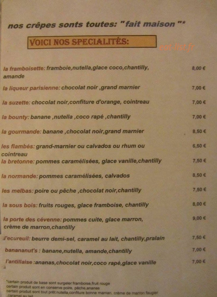 Crêperie le Blé Noir — carte page 3