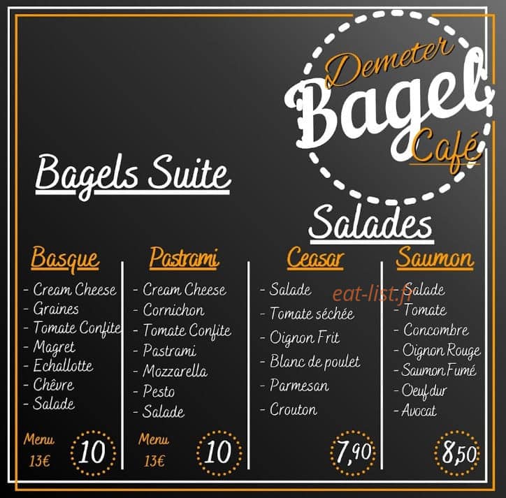 Demeter bagel café — carte page 2