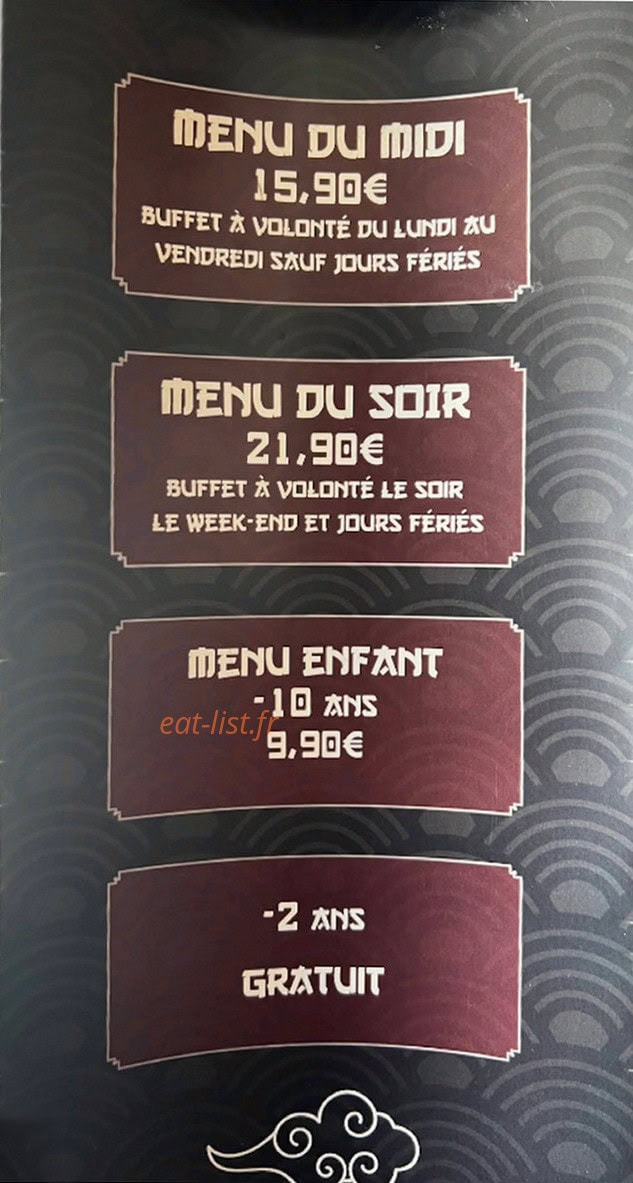 Grand buffet — carte page 1