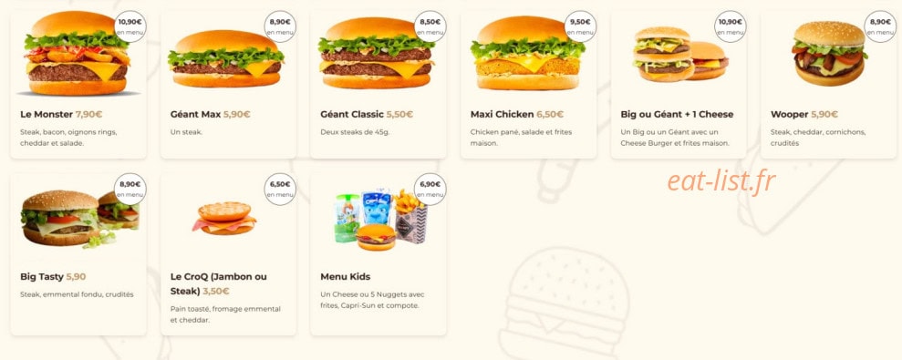 Grillade & Tacos — carte page 2