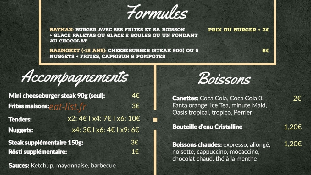 House Burger — carte page 1