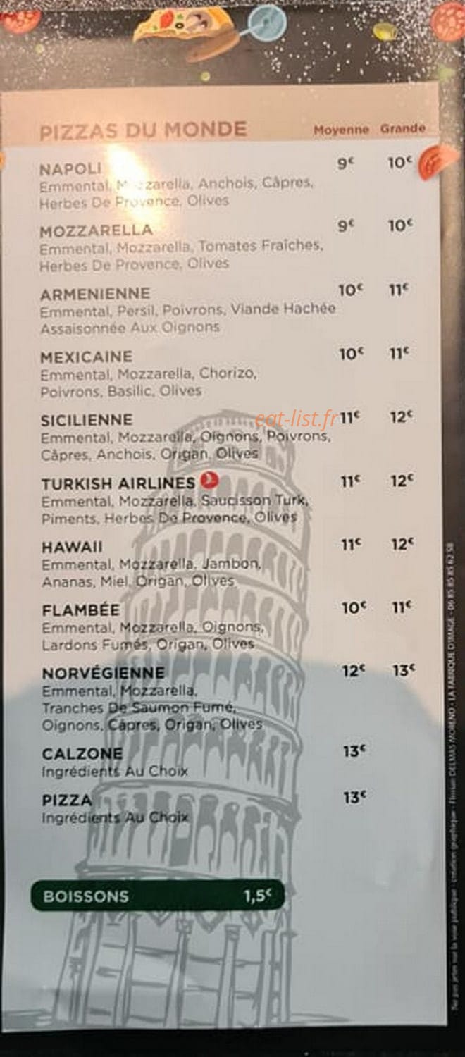 Italia Pizza — carte page 4