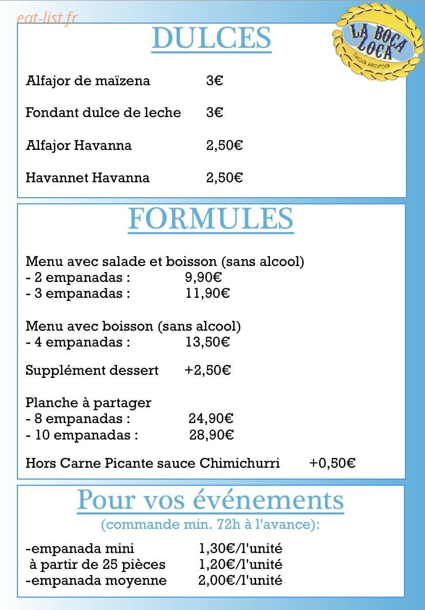 La Boca Loca — carte page 2