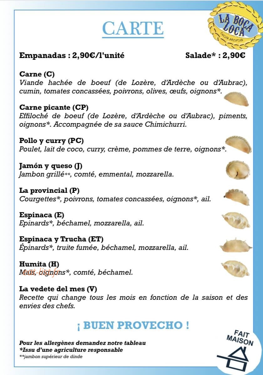 La Boca Loca — carte page 1