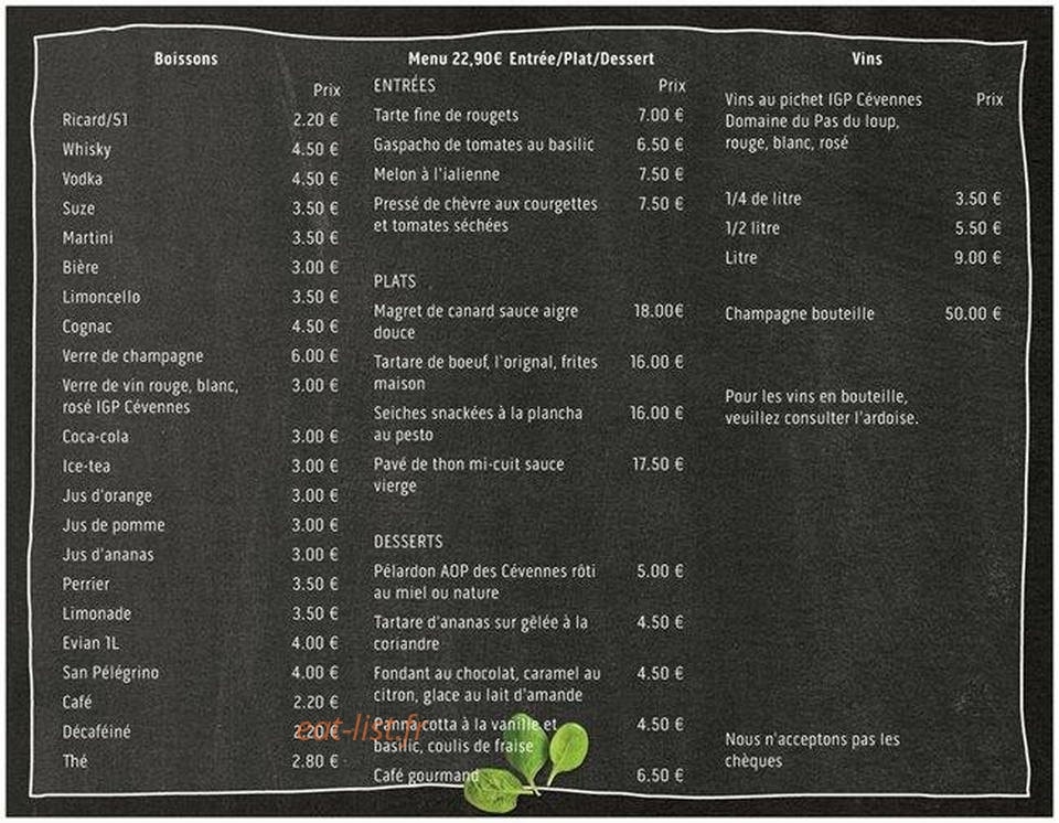 La Cuisine — carte page 2