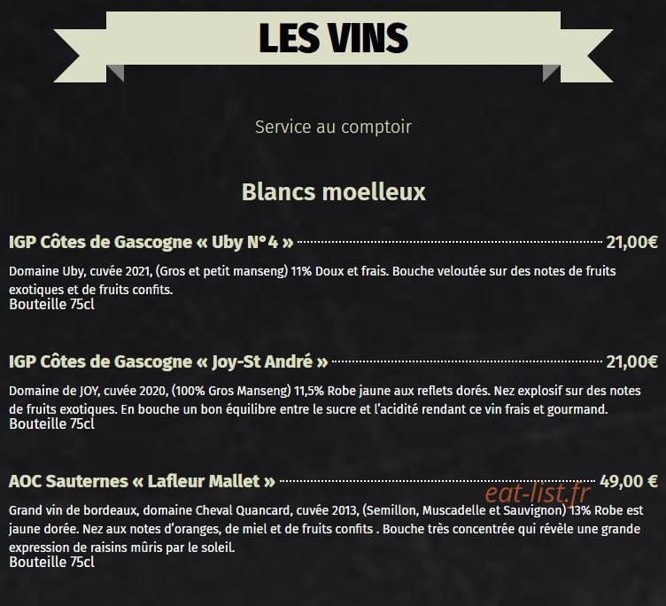 La Fabrique à boire — carte page 17