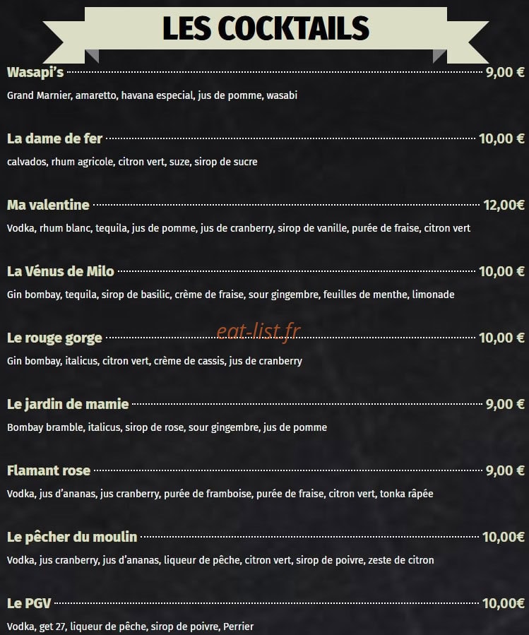 La Fabrique à boire — carte page 30