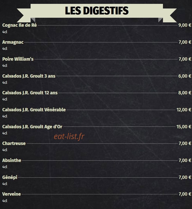 La Fabrique à boire — carte page 37