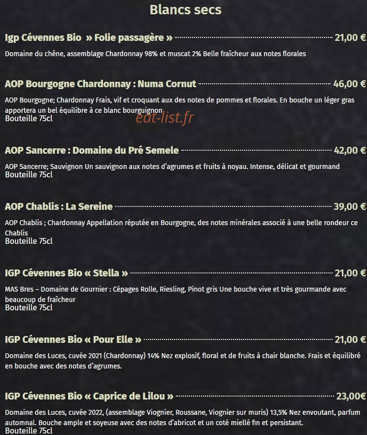 La Fabrique à boire — carte page 21