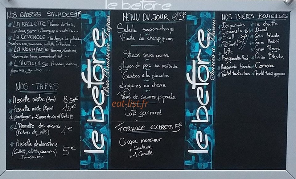 Le Before — carte page 2