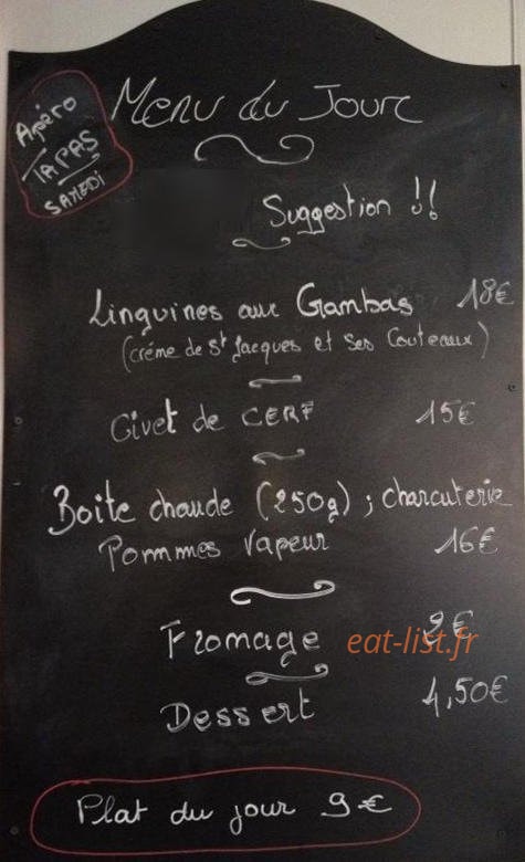 Le Bistrot — carte page 2