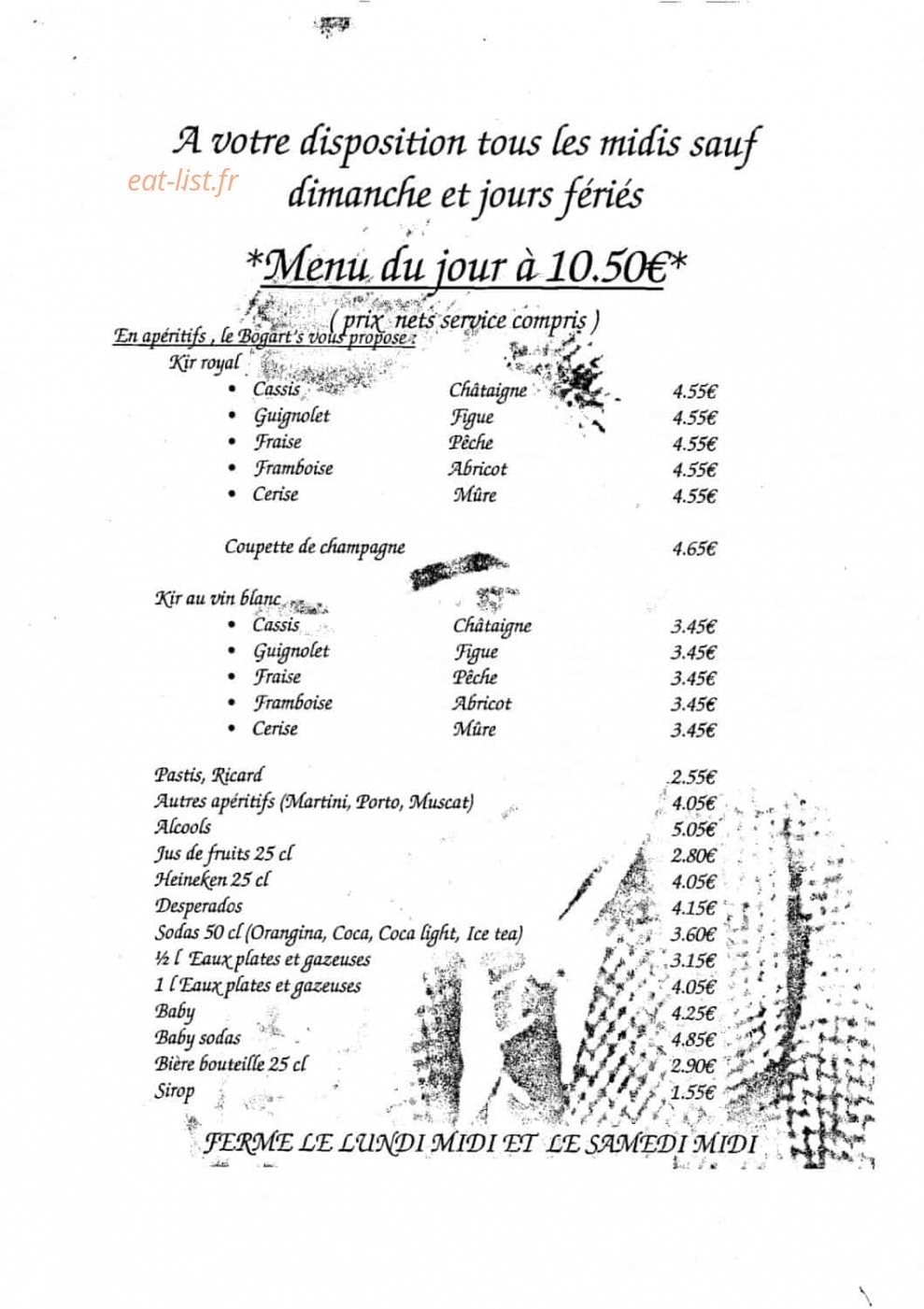Le Bogart's — carte page 2