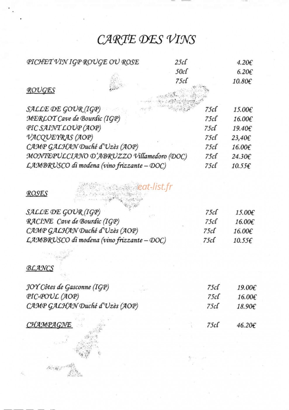 Le Bogart's — carte page 8