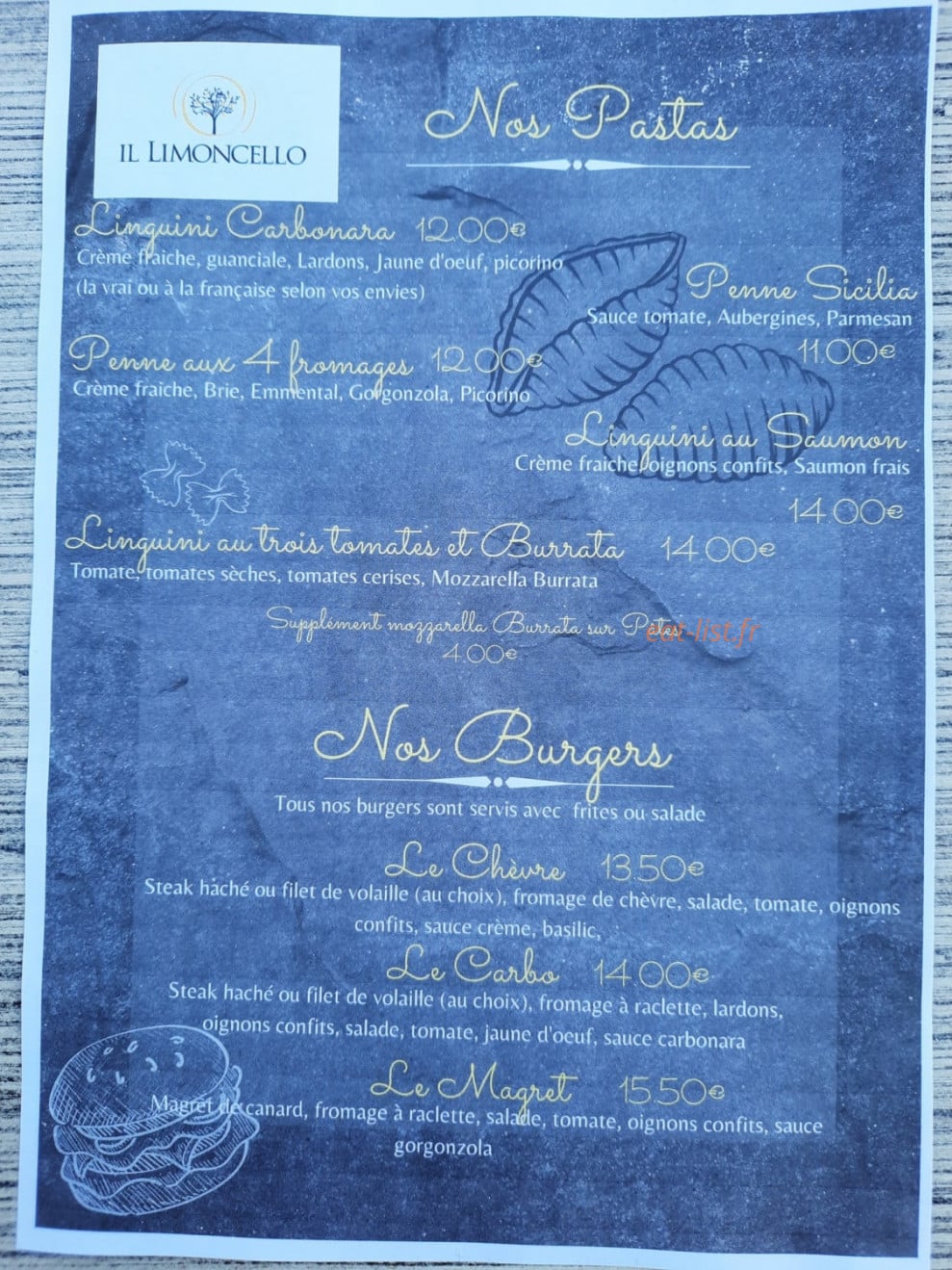 Le limoncello — carte page 3