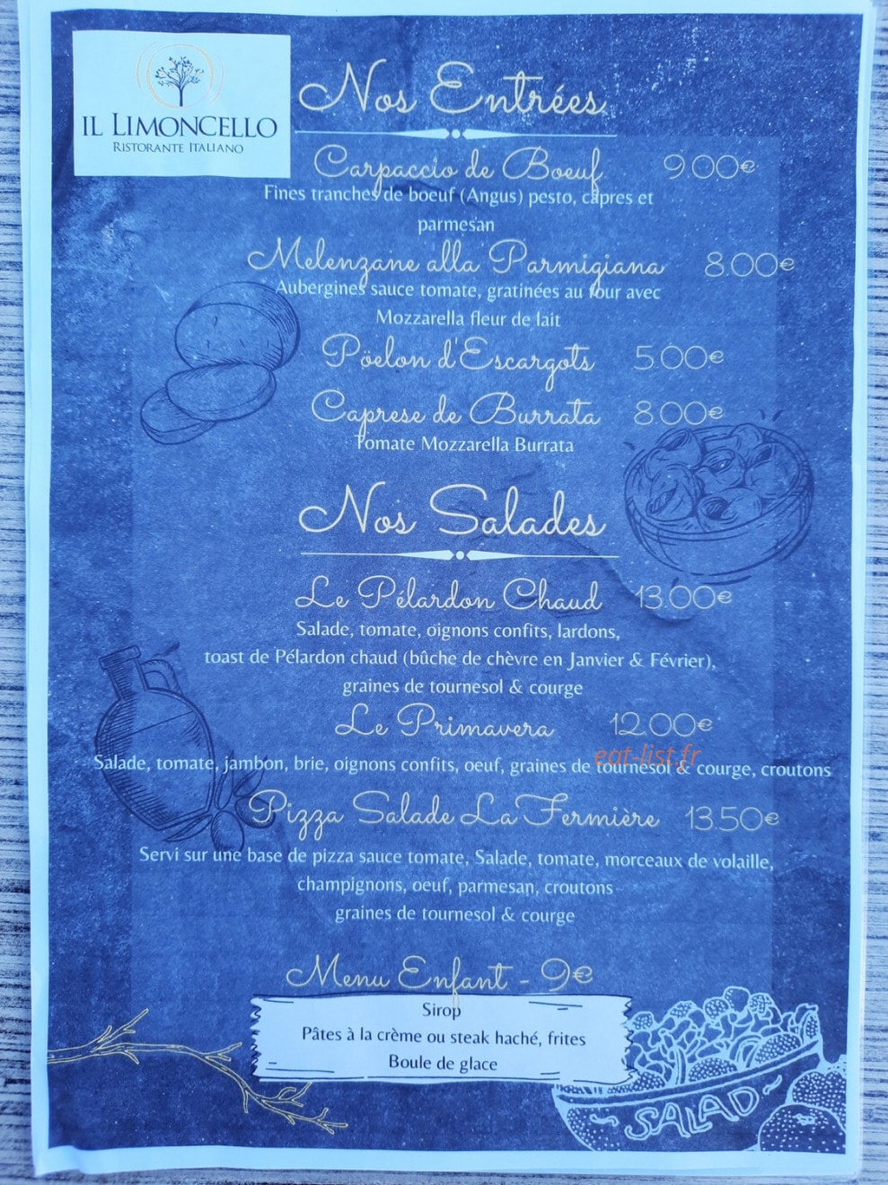 Le limoncello — carte page 1