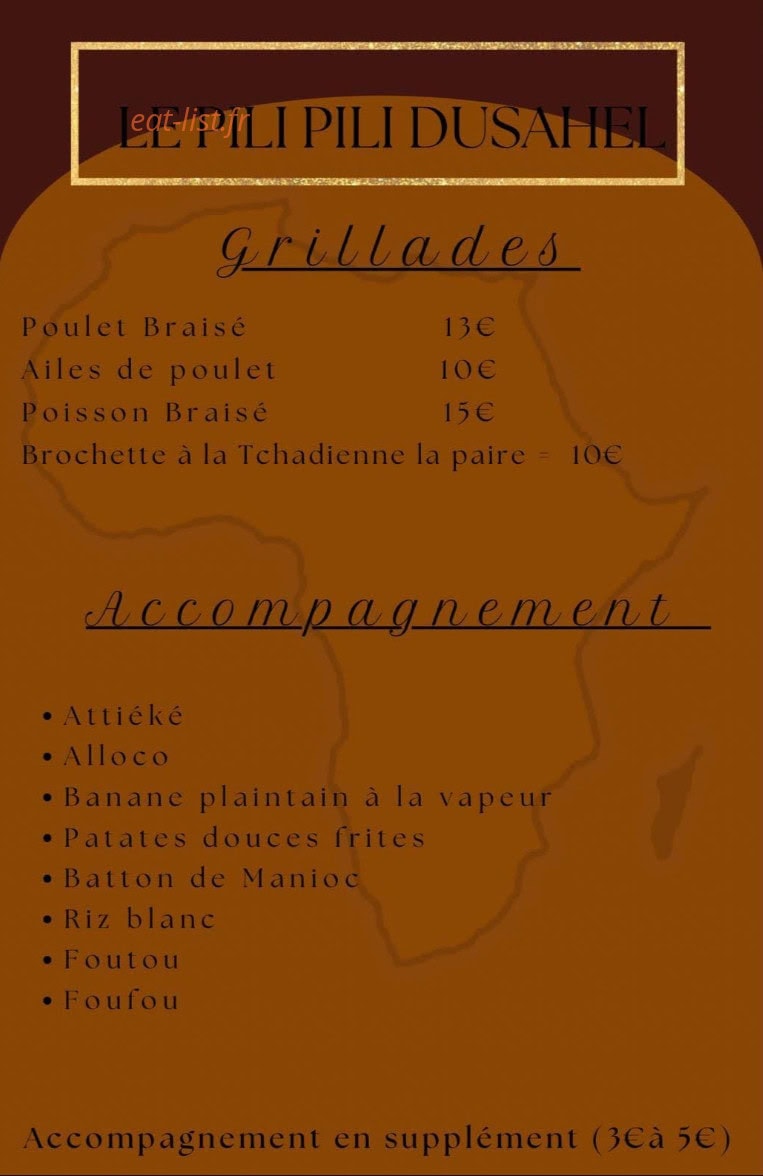 Le Pili Pili Du Sahel — carte page 4