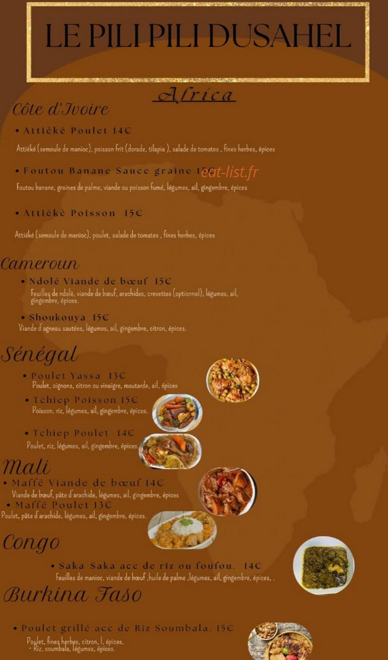 Le Pili Pili Du Sahel — carte page 2