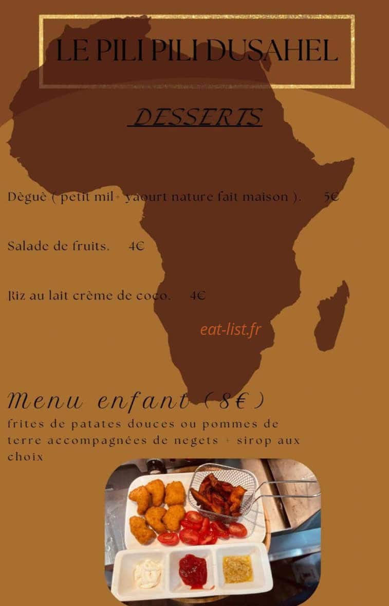 Le Pili Pili Du Sahel — carte page 5