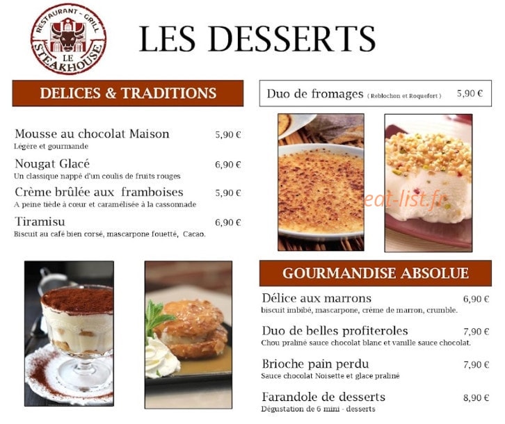 Le Steakhouse — carte page 6