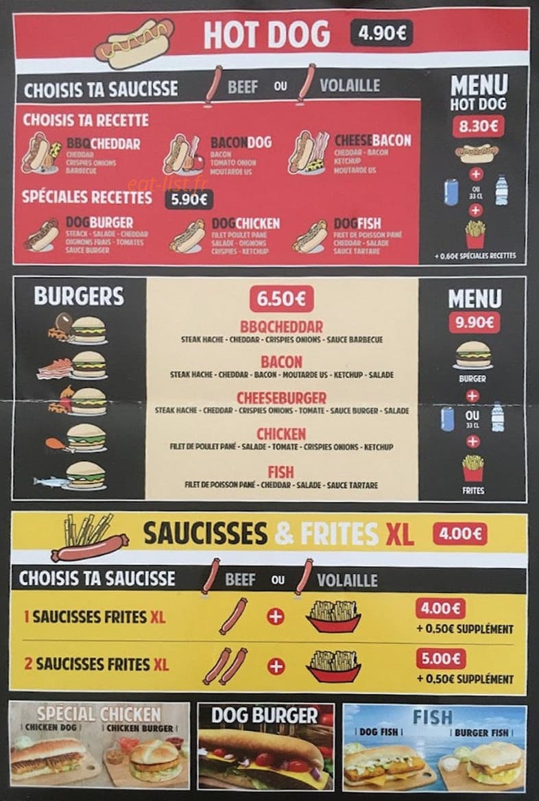Manhattan Hot Dog — carte page 2