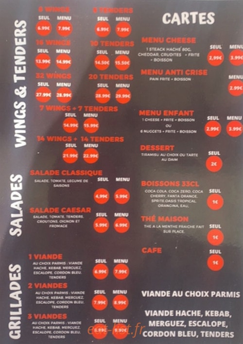 Mega Burger — carte page 2