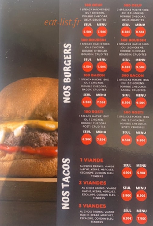 Mega Burger — carte page 1