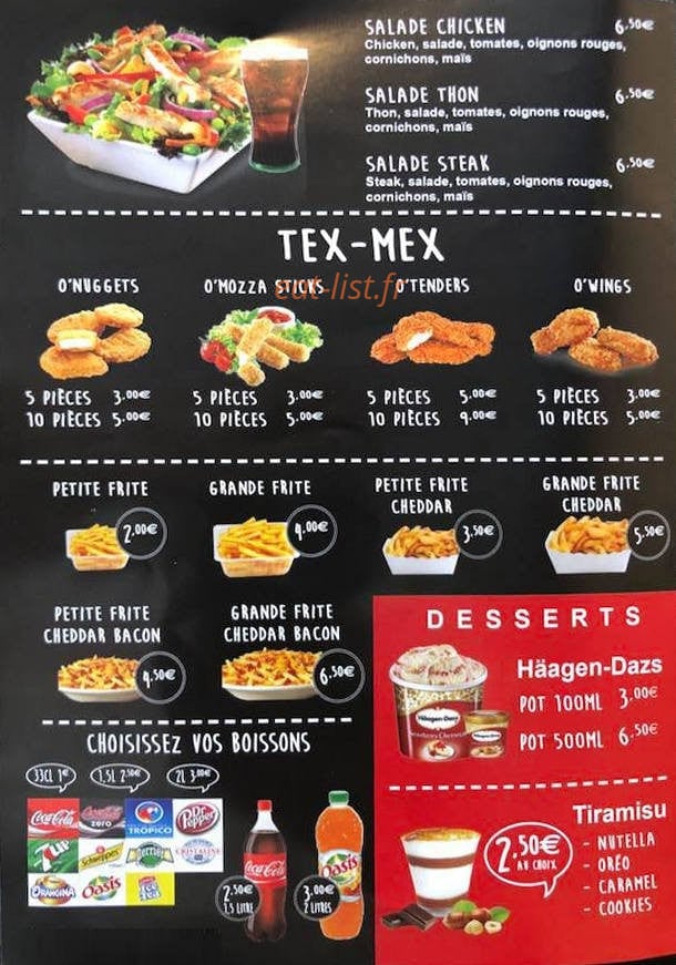 O'burgers — carte page 4