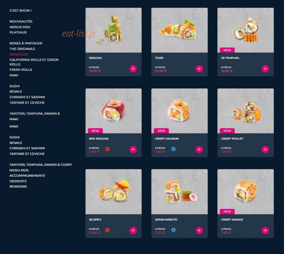 Planet Sushi — carte page 6