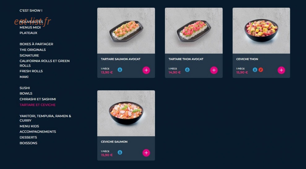 Planet Sushi — carte page 13