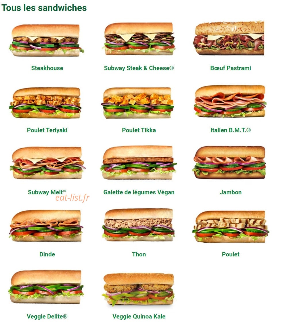 Subway — carte page 1