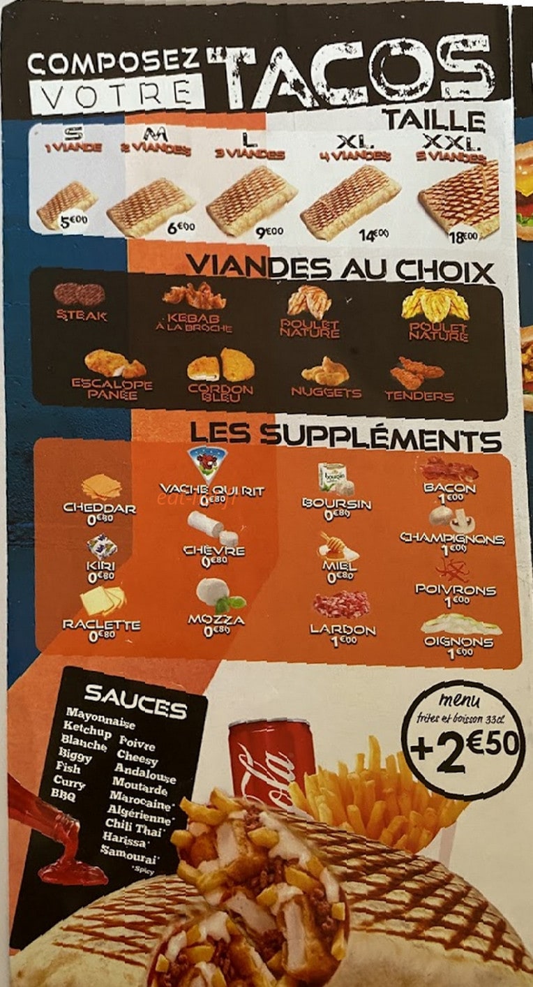 Tacos house — carte page 2