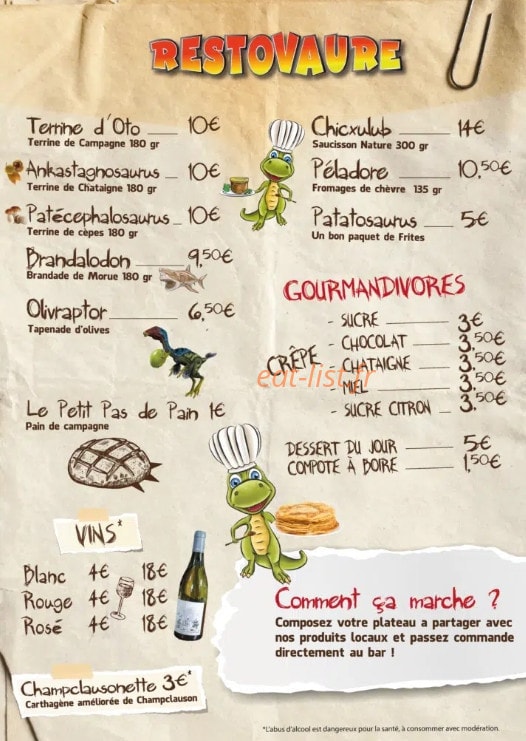 Restovaure — carte page 2