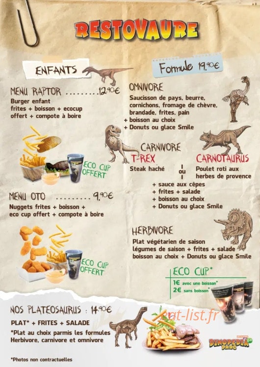 Restovaure — carte page 1