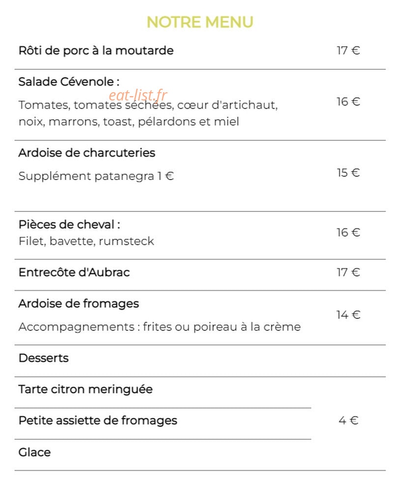 Les Délices d'Elloé — carte page 1
