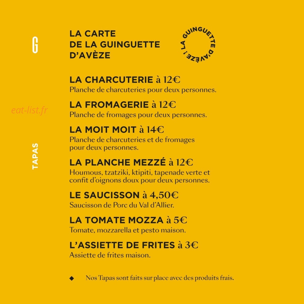 La Guinguette d'Avèze — carte page 2