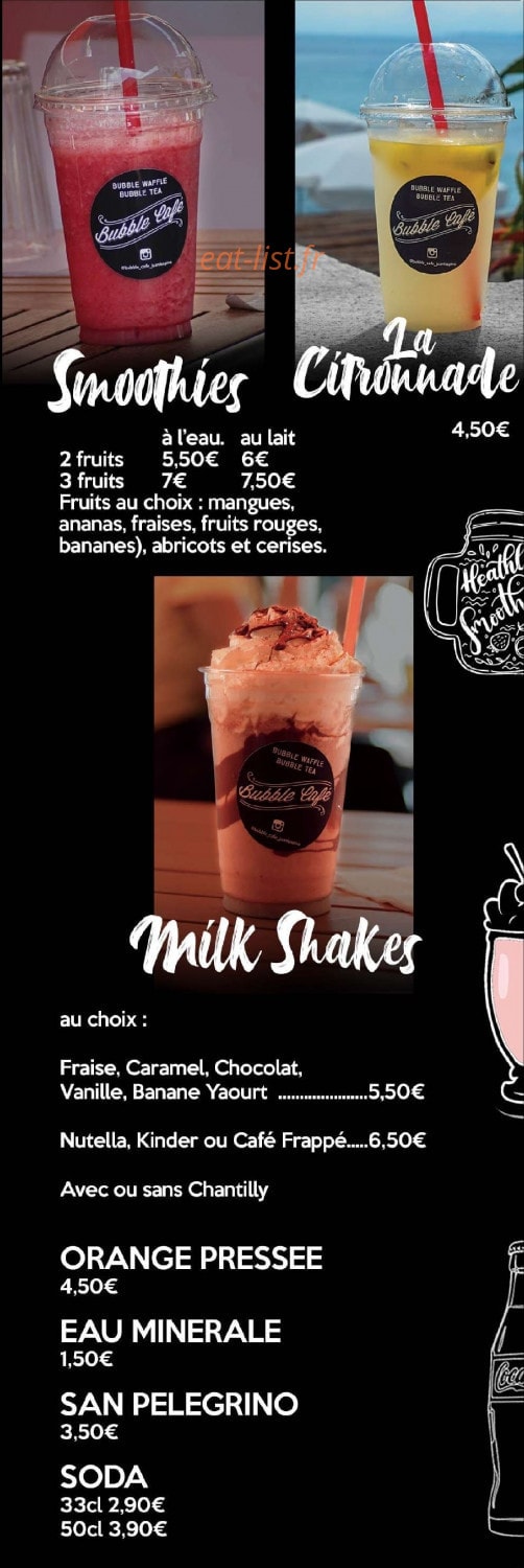 Bubble café — carte page 12