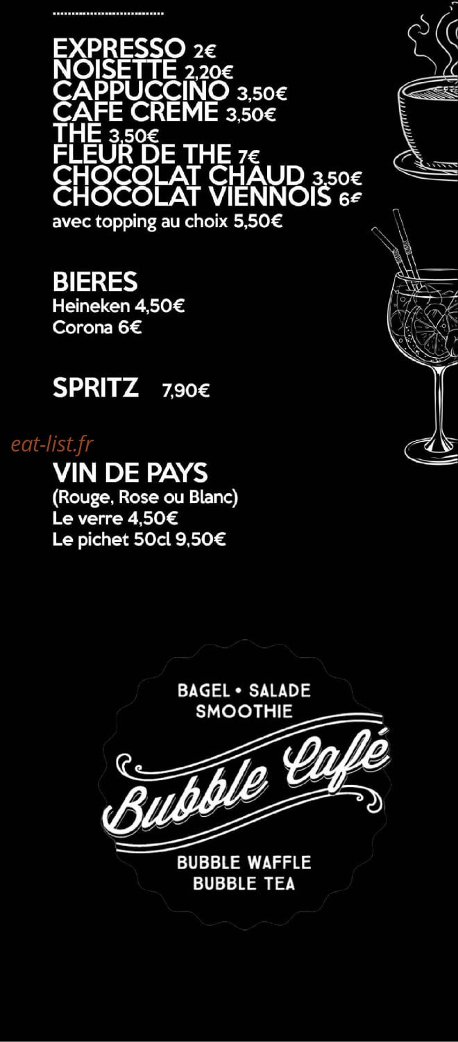 Bubble café — carte page 13